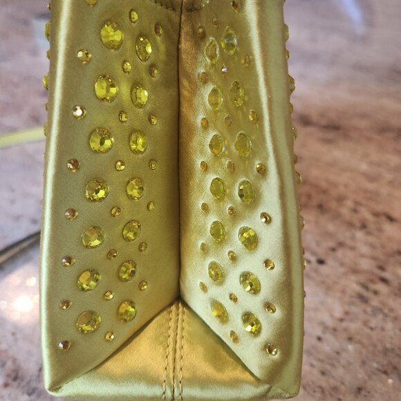 Sam Icon Crystal Embellished Fabric Mini Tote Color:  Chartreuse - Picture 8 of 12
